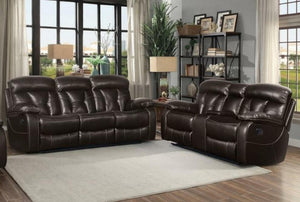 Claire Brown  Power Reclining Sofa and Loveseat SH3216