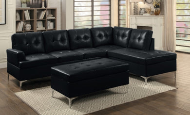 Barrington Black Sectional Sofa without Ottoman SH8378