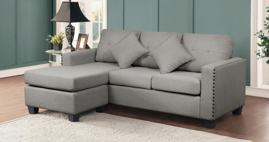 Lucky Light Gray Reversible Sectional  SH3218