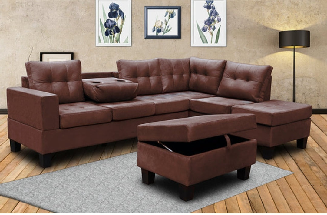 Allen Parkway
Brown  Microfiber Sectional with Ottoman
S878
