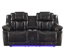 Load image into Gallery viewer, Lucky Charm Brown LED 3pc Reclining Set S2021