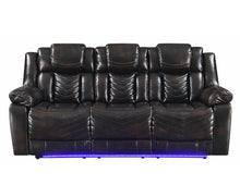 Load image into Gallery viewer, Lucky Charm Brown LED 3pc Reclining Set S2021