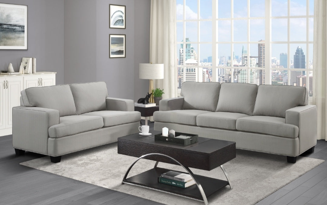 Elmont Khaki Sofa and Loveseat 9327