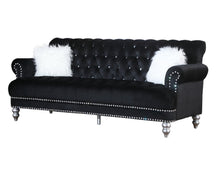Load image into Gallery viewer, Royal Black Velvet Sofa and Loveseat S6116