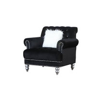 Load image into Gallery viewer, Royal Black Velvet Sofa and Loveseat S6116