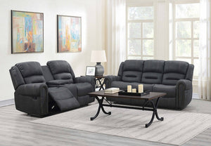 Houston Grey Fabric Reclining Sofa and Loveseat S8007