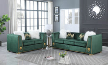 Load image into Gallery viewer, Leo Green Velvet Sofa and Loveseat S1014