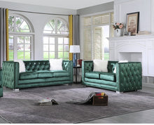 Load image into Gallery viewer, ParisII Green Velvet Sofa and Loveseat S4112
