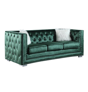 ParisII Green Velvet Sofa and Loveseat S4112
