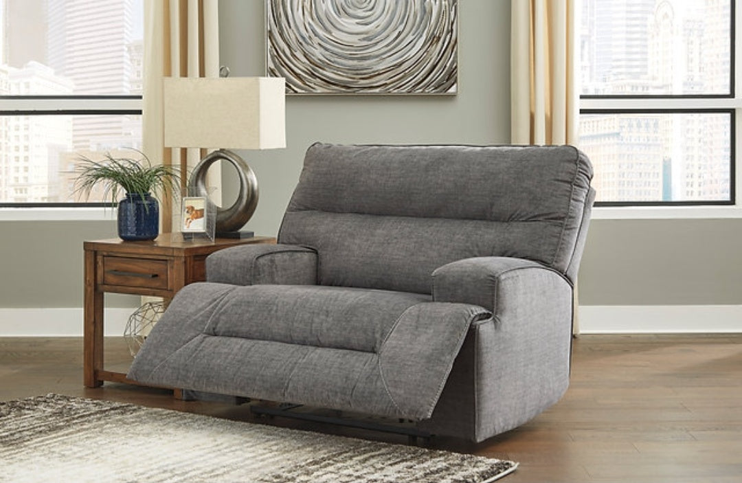 Coombs Charcoal Reclining Sofa and Loveseat 45302