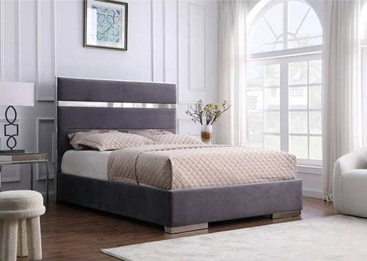 Cartier Grey Queen Platfom Bed B810