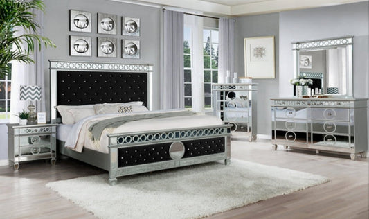 Bella Black Velvet Bedroom Set B1852