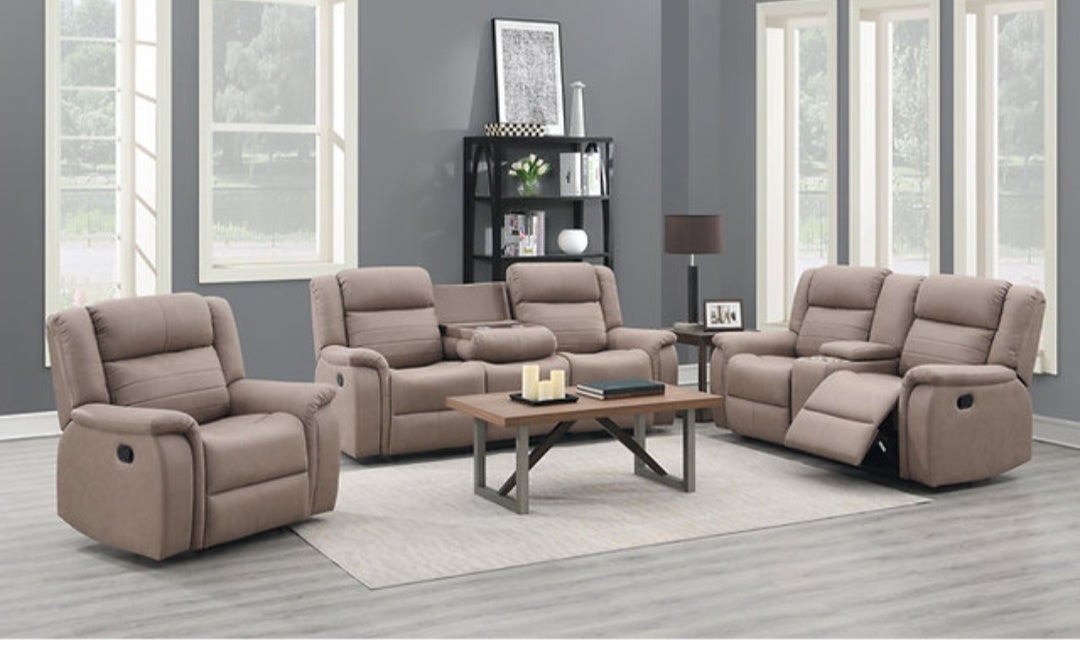 Max Tan 3pc  Reclining Set S7330