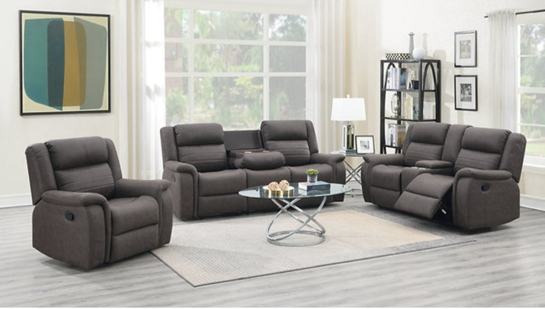 Max Brown 3pc Reclining Set S7330