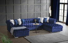 Load image into Gallery viewer, Jordan Blue Velvet Double Chaise Sectional S6300