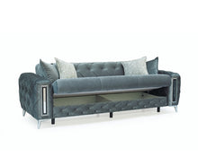 Load image into Gallery viewer, Mimoza Grey Velvet Sofa and Loveseat S6402