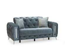 Load image into Gallery viewer, Mimoza Grey Velvet Sofa and Loveseat S6402