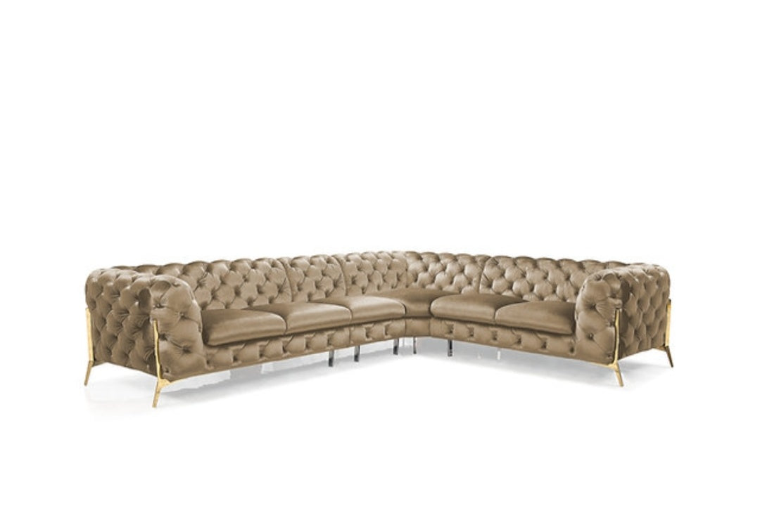 Lori Beige Velvet Sectional MI 1346A