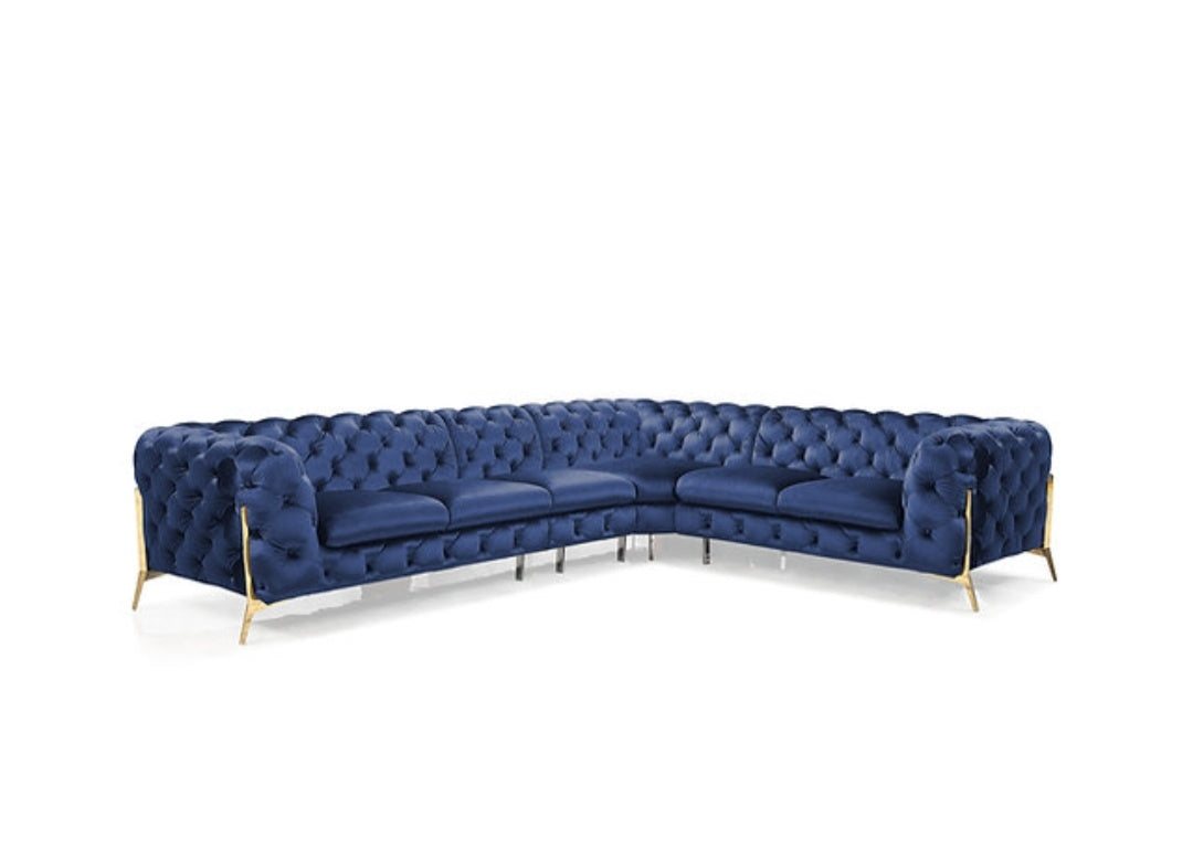 Lori Blue Velvet Sectional MI 1346A