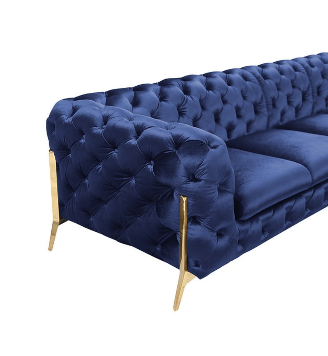 Lori Blue Velvet Sectional MI 1346A