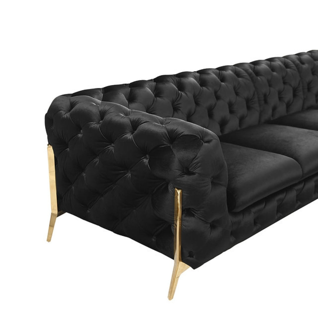 Lori Black Velvet Sectional MI 1346A