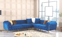 Load image into Gallery viewer, Roma Blue Velvet Sectional S6010