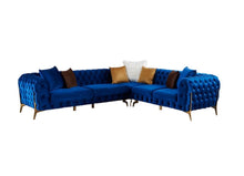 Load image into Gallery viewer, Roma Blue Velvet Sectional S6010