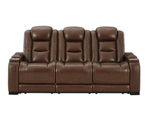 The Man-Den Mahogany POWER Reclining Sofa and Loveseat U85306