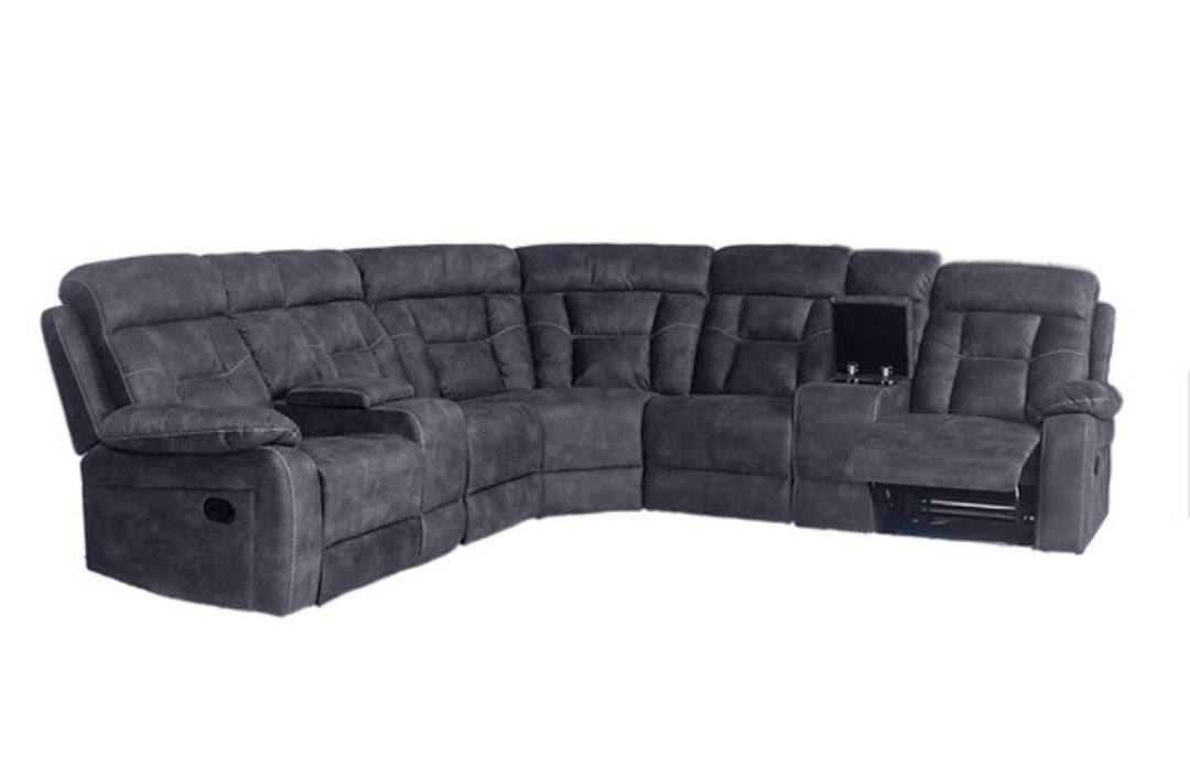 Jayden Grey Microfiber Reclining Sectional S7801