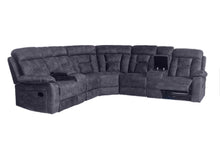 Load image into Gallery viewer, Jayden Grey Microfiber Reclining Sectional S7801