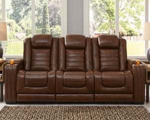 Backtrack Chocolate Power/Air Massage Reclining Sofa and Loveseat