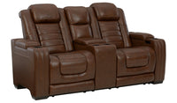 Backtrack Chocolate Power/Air Massage Reclining Sofa and Loveseat