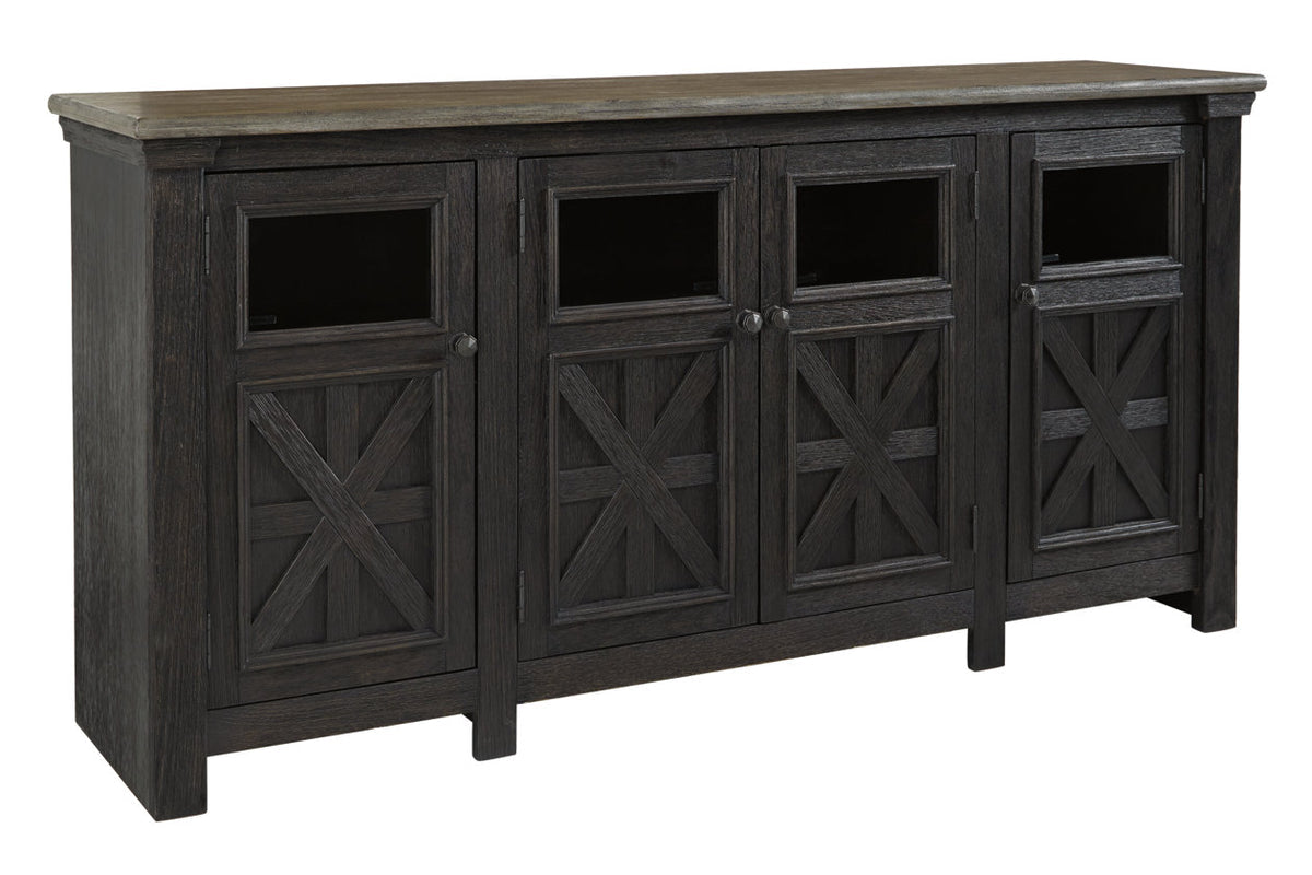 Tyler Creek Black/Gray 74" TV Stand | W736-68