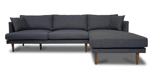 Nancy Fabric RAF Sectional Dark Gray