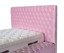 Load image into Gallery viewer, Aria Velvet Pink Queen Storage Platform Bed