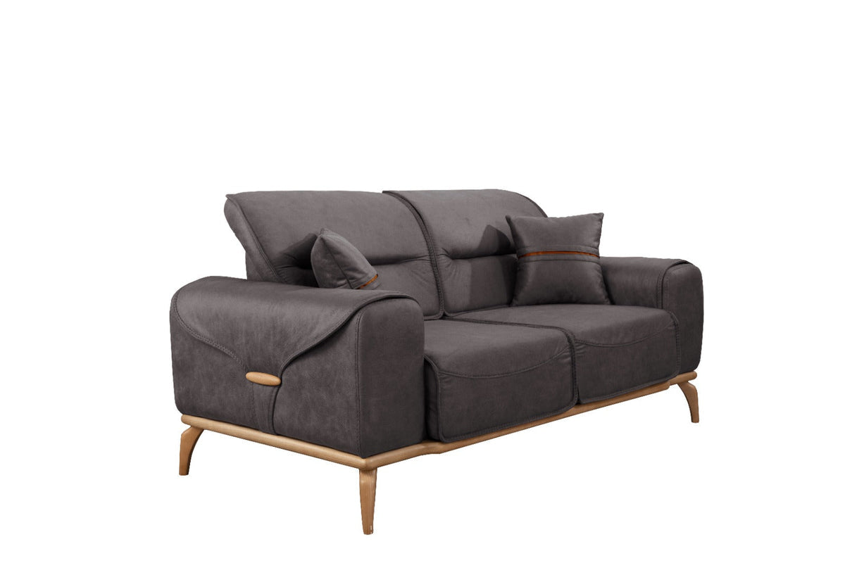 Oslo Brown Leather Sofa & Loveseat -