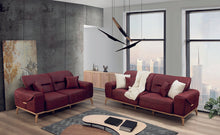 Load image into Gallery viewer, Oslo Burgundy Leather Sofa &amp; Loveseat -