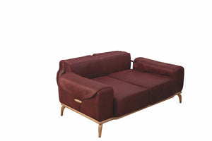Oslo Burgundy Leather Sofa & Loveseat -