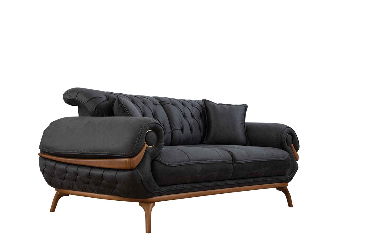 Boston Anthracite Gray  Leather Sofa & Loveseat