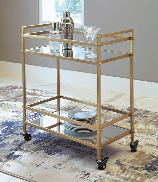 Kailman Gold Finish Bar Cart  A4000095