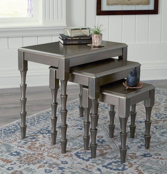 Larkendale Metallic Gray Accent Table, (Set of 3)   A4000353