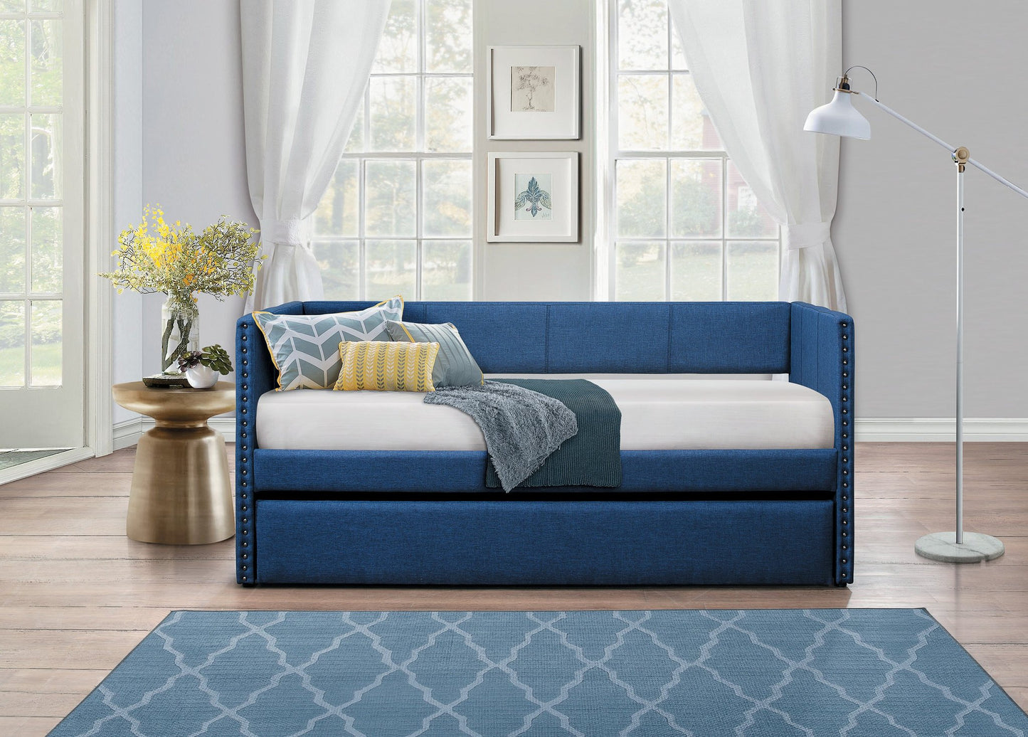 Therese Blue Daybed with Trundle | 4969