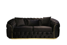 Load image into Gallery viewer, Allita Oversized Black Velvet Sofa and Loveseat