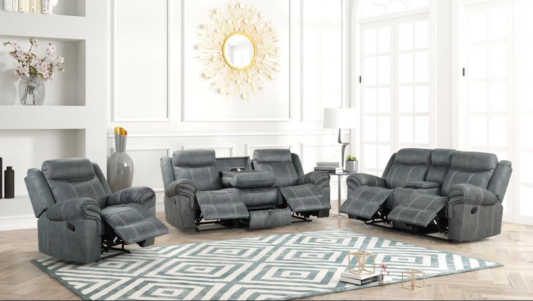 Andres Grey 3pc Reclining Set