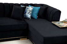 Load image into Gallery viewer, Armony Black  Velvet Double Chase Sectional 