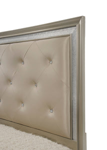 Lila Champagne Upholstered Panel Bedroom Set | B4390