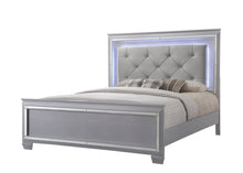 Load image into Gallery viewer, Lillian Silver LED Panel Bedroom Set | B7100
