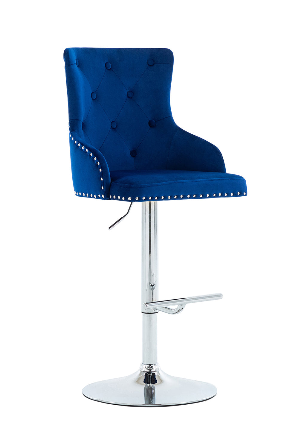 Bella Blue Velvet Barstool