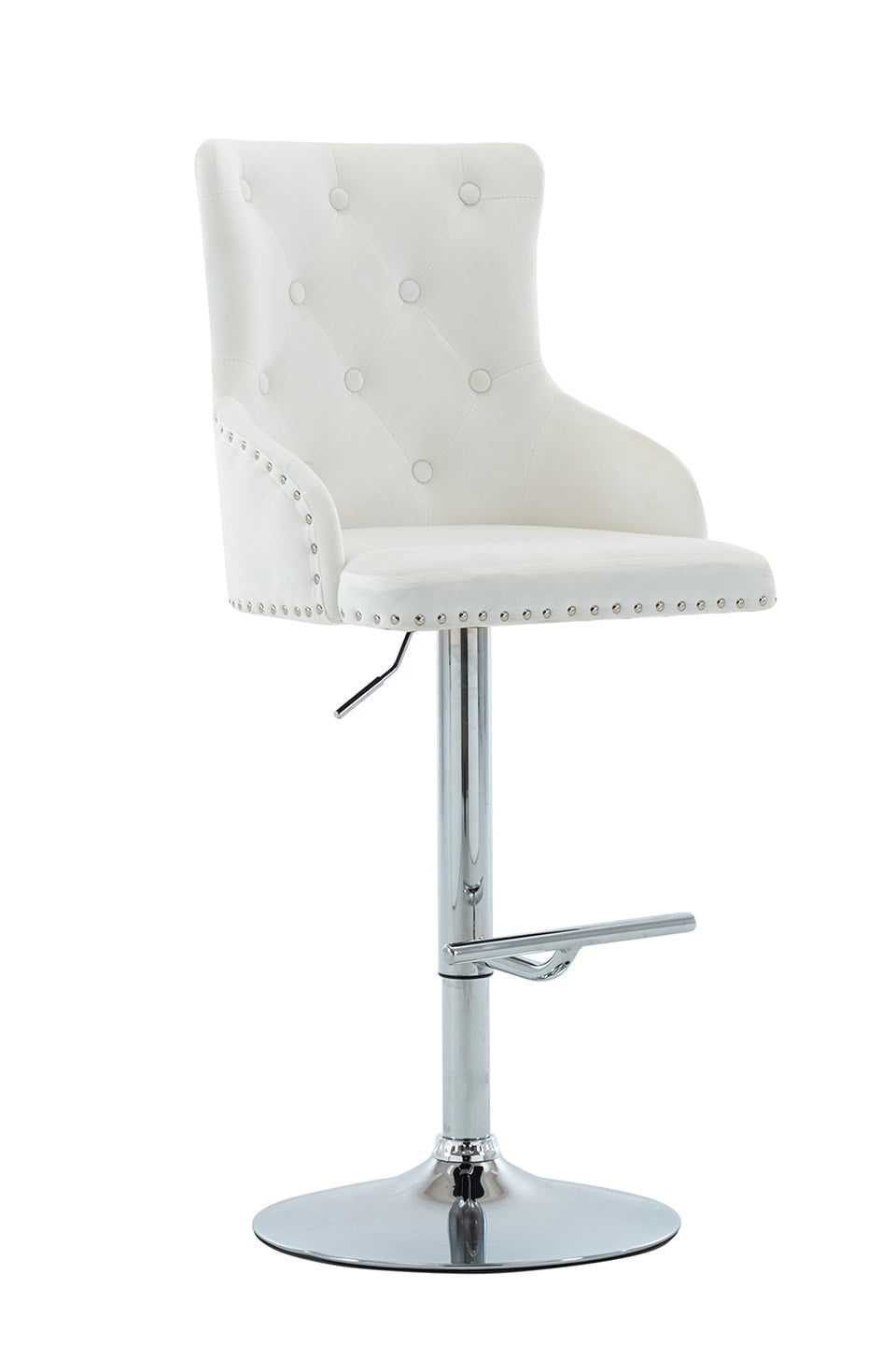 Bella White Leather Barstool