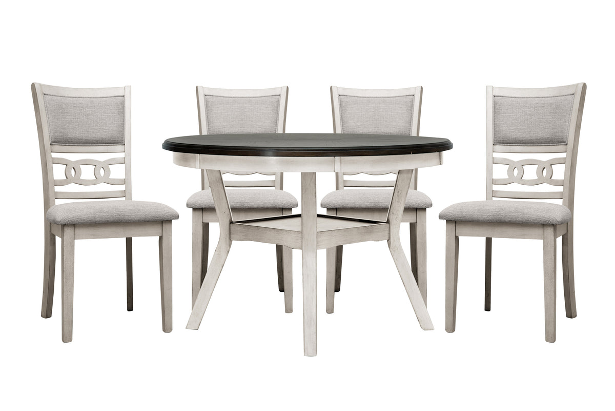 Mia White/Brown 5pc Dining Room Set  SH1155